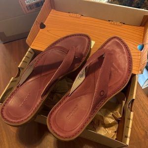 Brand new in box.  Bogs Todo Flips.  Size 9, red multi.